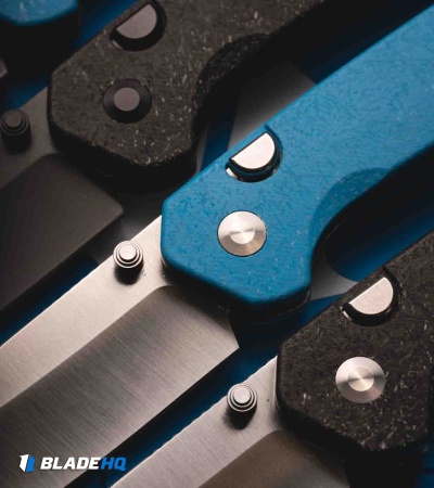 Kizer Cutlery Madrac  Button Lock Knife Ocean Blue FatCarbon (3" Satin)